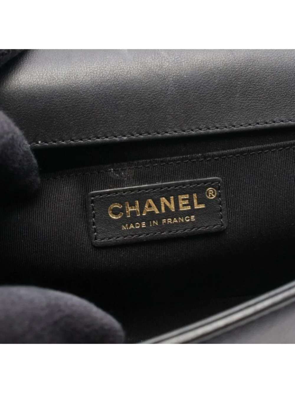 Chanel Shoulder Bag Boy Black Lambskin Boy Chain